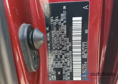 2010 Toyota Sienna Ce from USA, damaged, VIN 5TDKK4CC0AS341459